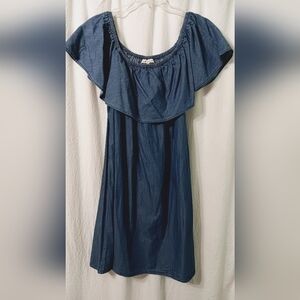 New Speed Control New York 3X Ruffled 100% Cotton Denim Mini dress